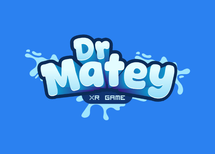 Dr Matey logo on a blue background